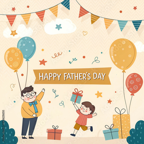 happy fathers day celebration greeting background