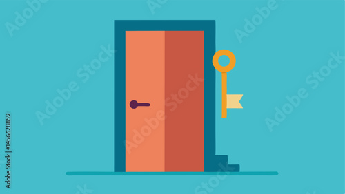 Door with Key An illustration of a closed door with a key in it symbolizing that setting boundaries allows individuals to control access to their emotional space.