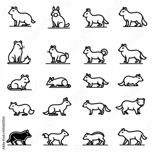 かわいい小動物のアイコンセット｜Cute Small Mammal Icon Set