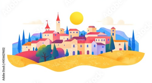 Wallpaper Mural Colorful italian village in tuscany under the summer sun Torontodigital.ca