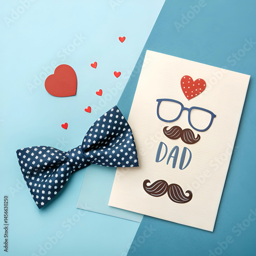 happy father s day greeting card design with dotte