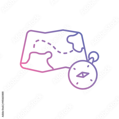 Map and Compass vector icons stock illustration