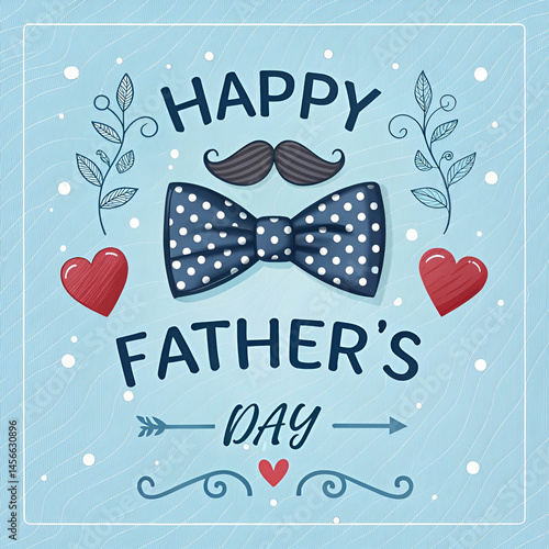 happy father s day greeting card design with dotte