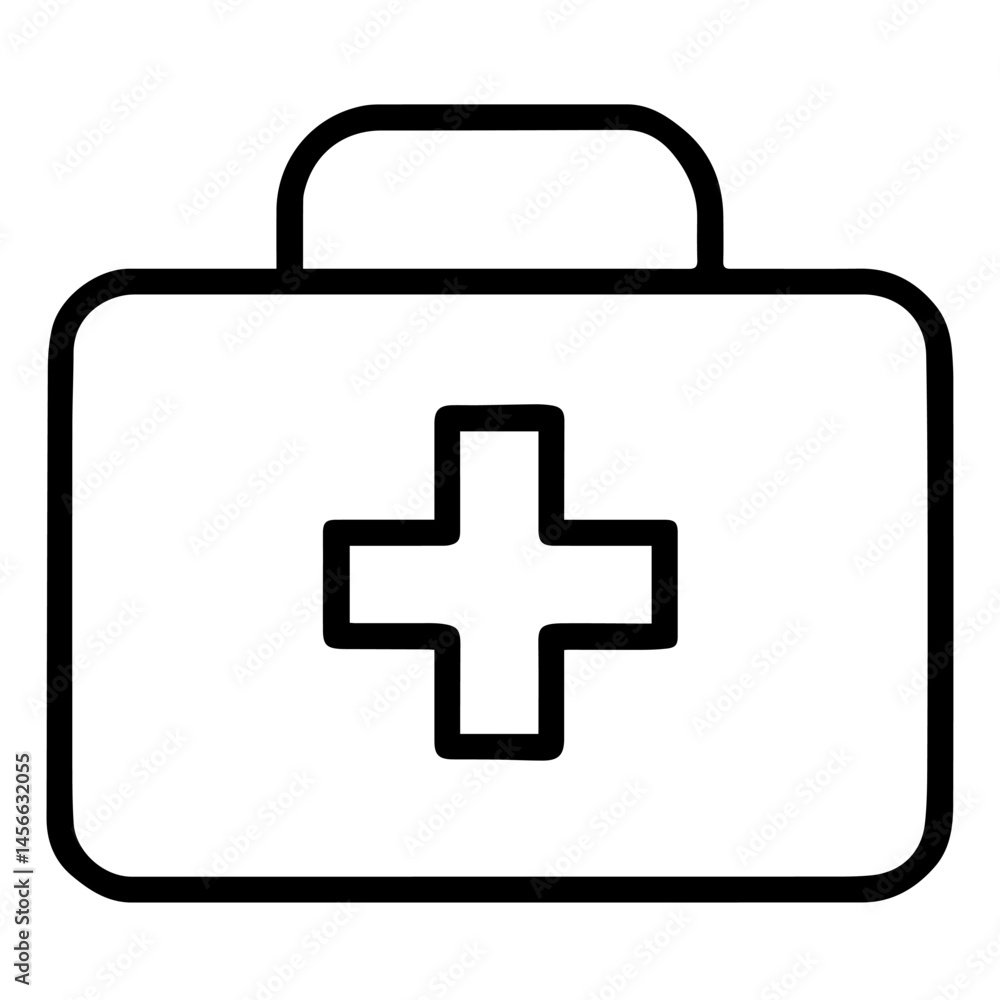 Obraz premium First aid kit icon on white background vector Vector icon