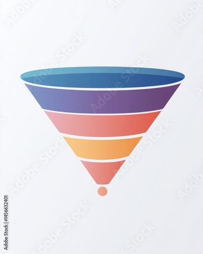 Abstract Multicolored Funnel Chart Diagram