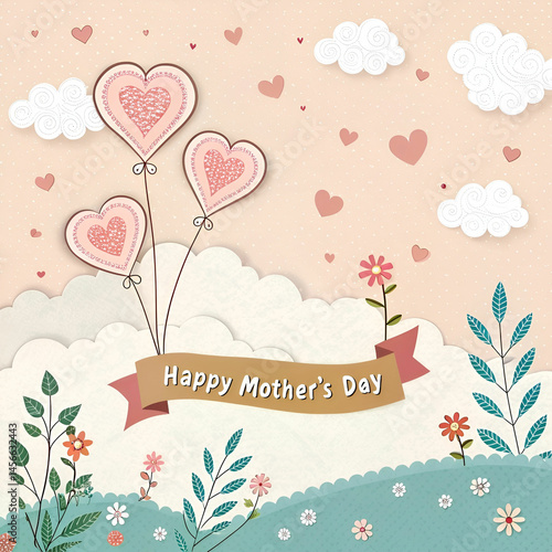 happy mothers day card background illustration
