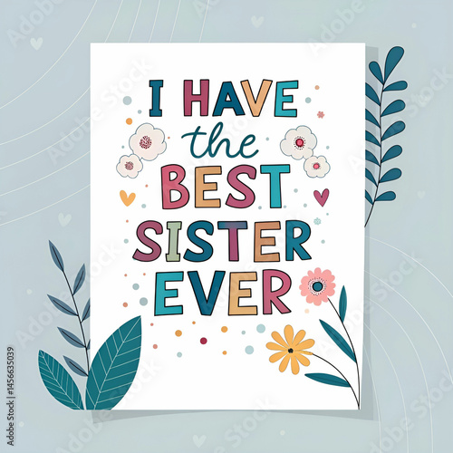 i have the best sister ever typography text vector
