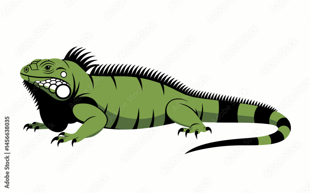 Obraz premium Detailed Vector Illustration of an Iguana with Scaled Texture