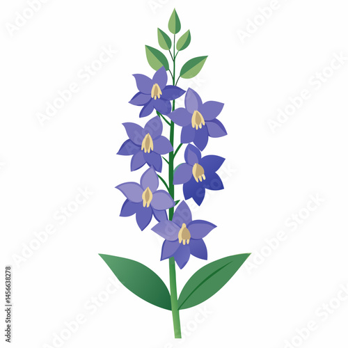 Minimal Delphinium Vector on White