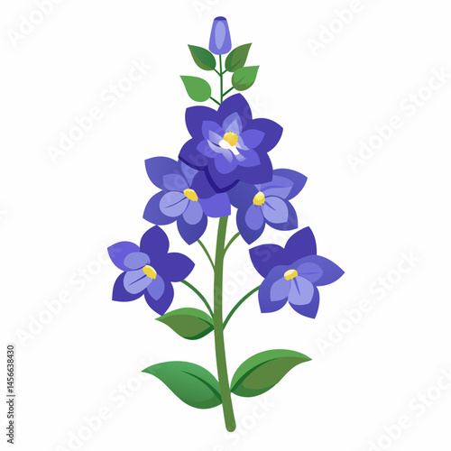 Minimal Delphinium Vector on White