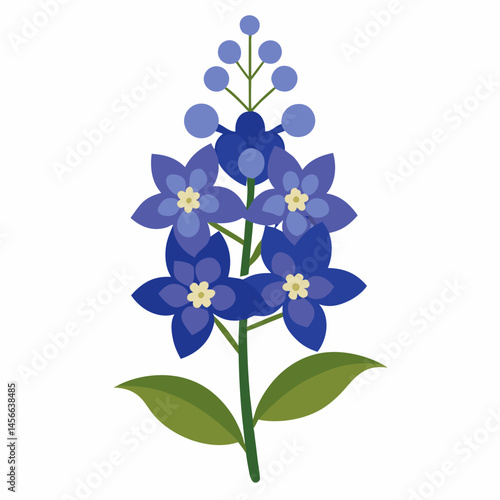 Minimal Delphinium Vector on White