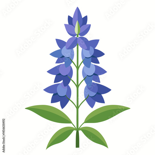 Minimal Delphinium Vector on White