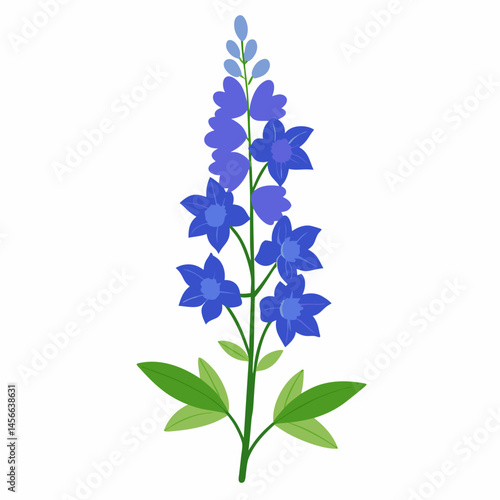 Minimal Delphinium Vector on White