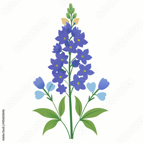 Minimal Delphinium Vector on White