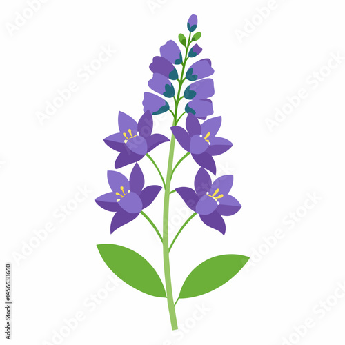 Minimal Delphinium Vector on White
