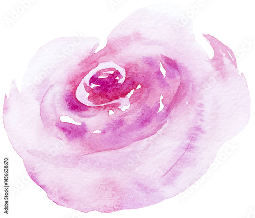 Obraz na płótnie Watercolor pink rose flower isolated illustration, floral wedding and greeting element w salonie