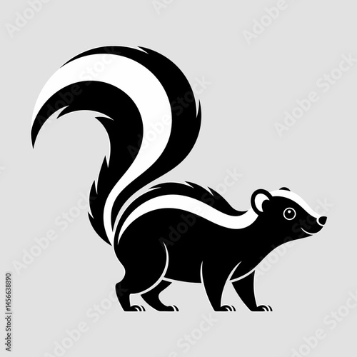 Skunk Silhouette Vector Image Black And White Wildlife Animal