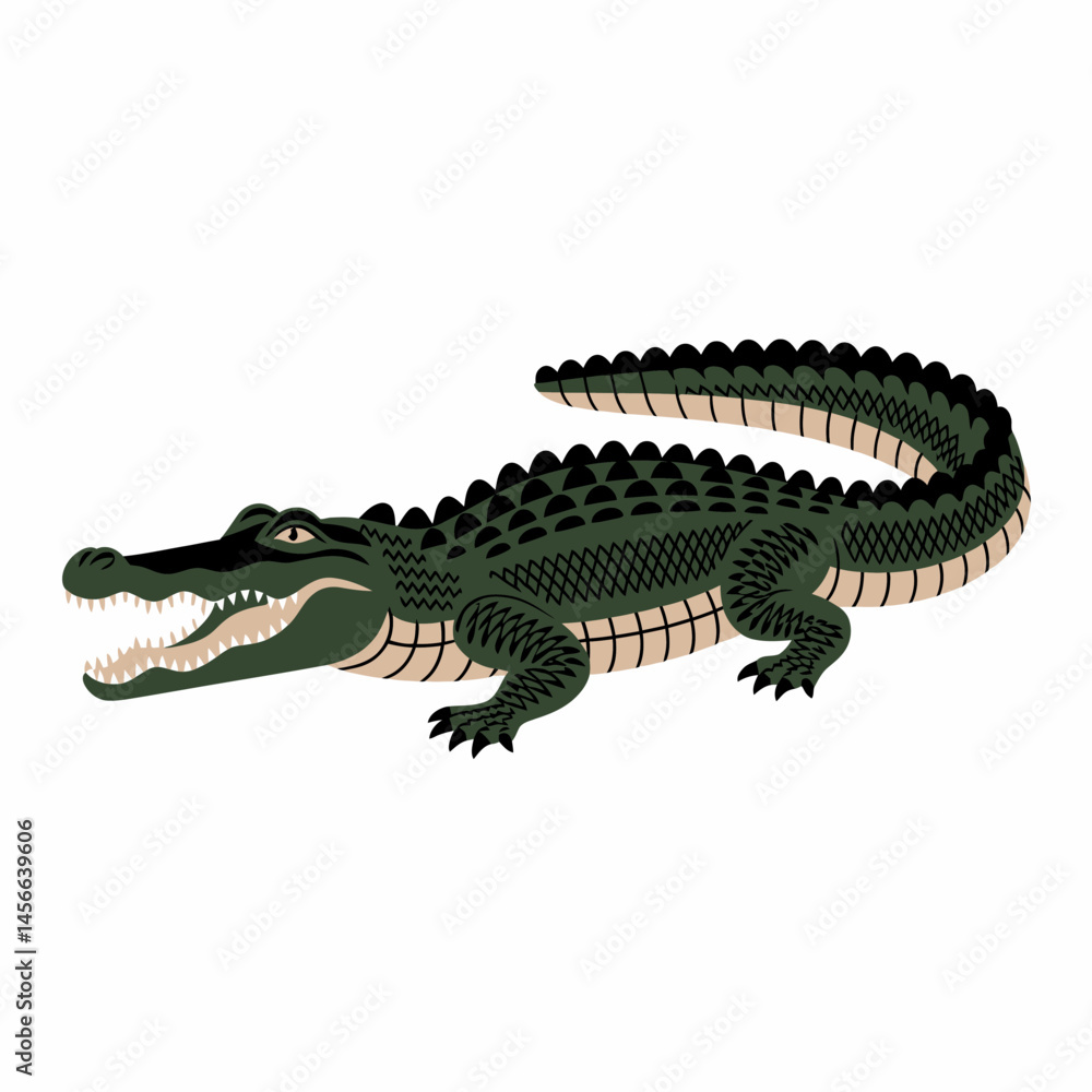 Naklejka premium Vector Alligator Clip Art Illustration Perfect for Digital Design