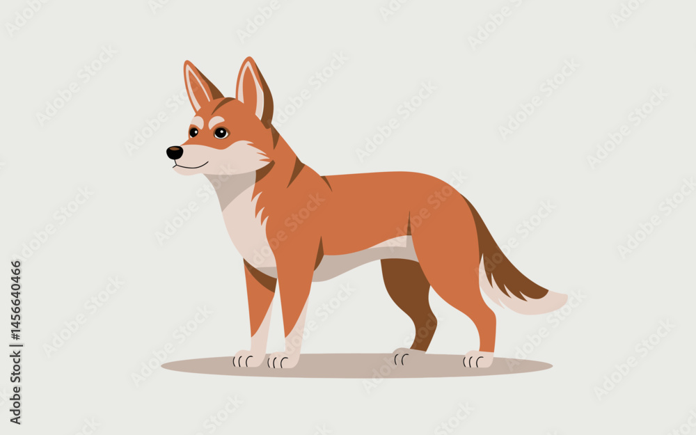 Obraz premium Pixel Art Dingo Illustration Cute Australian Wild Animal Design