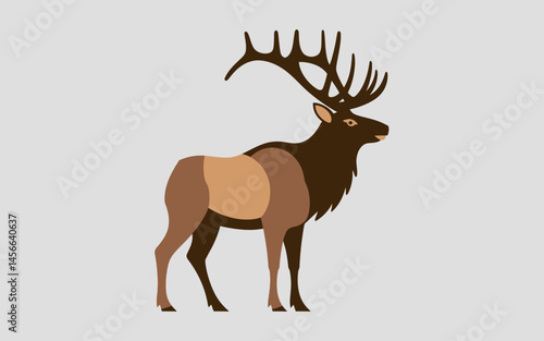 Majestic Elk in Pixel Art Isolated on a Plain Background