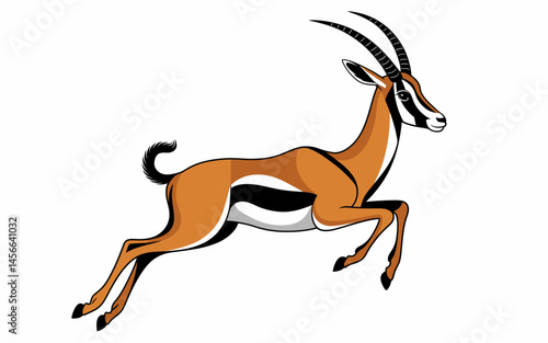 Running Gazelle Vector Illustration Wildlife Animal Design Nature Art