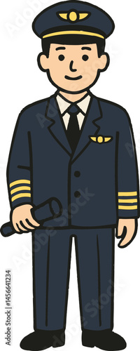 파일럿,캐릭터,유니폼,친근한,남색,경찰,폴리스,남자,파랑,파일럿 캐릭터,사람,슈트,자켓,군,복,바지,모자,근로자,기업인,man