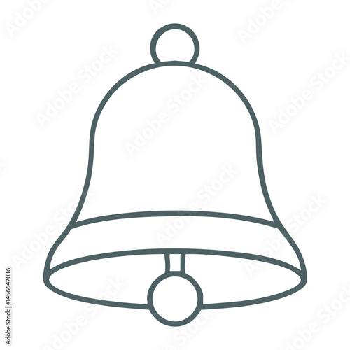 Vector icon of traditional ringing bell with outline shape.