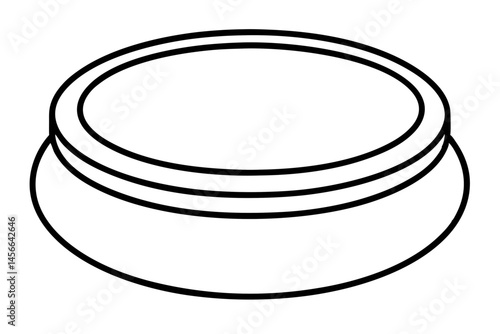 Jar Sealing Ring Line Art Vector Illustration