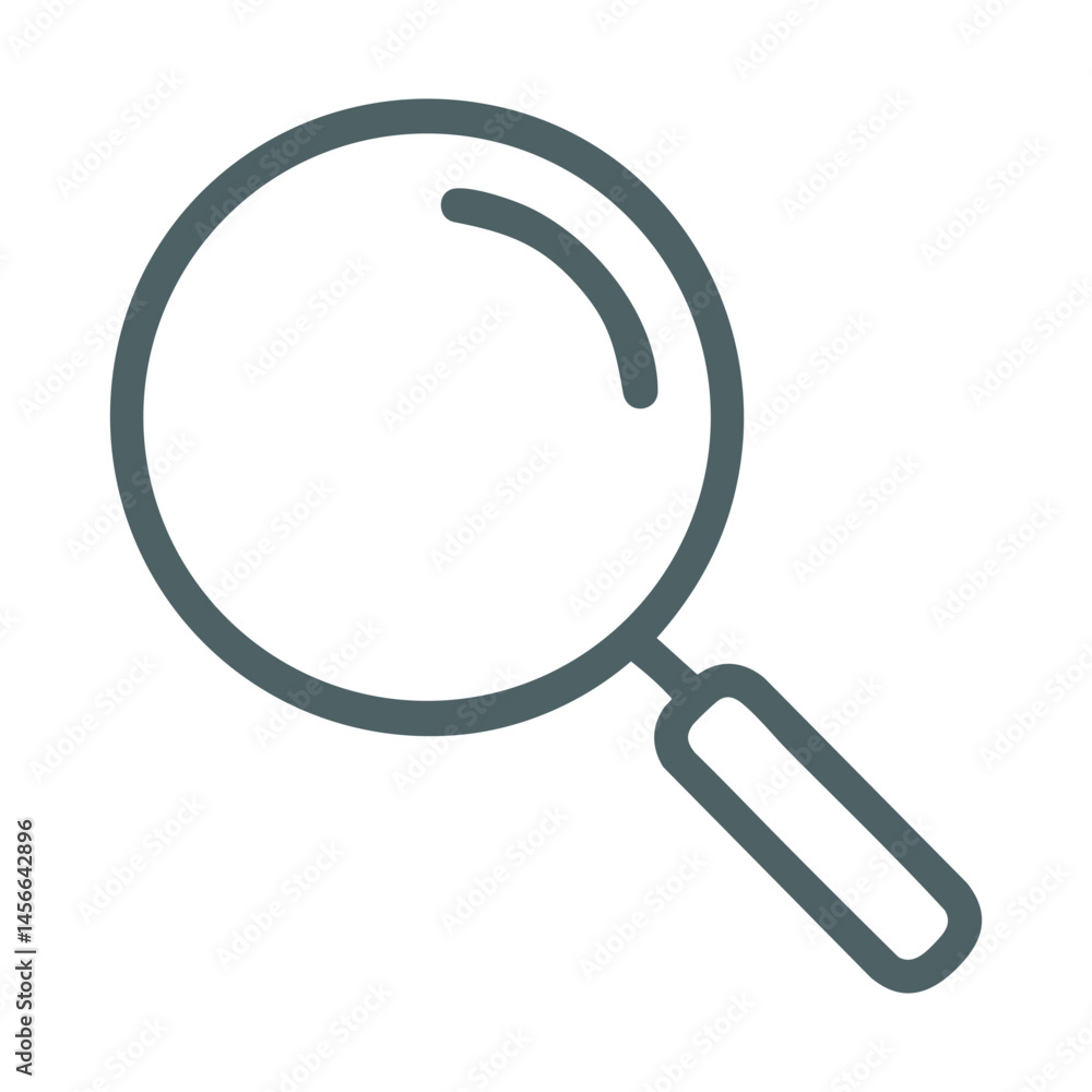 Outlined magnifying glass in clean vector design. Outlined magnifying glass in clean vector design.
