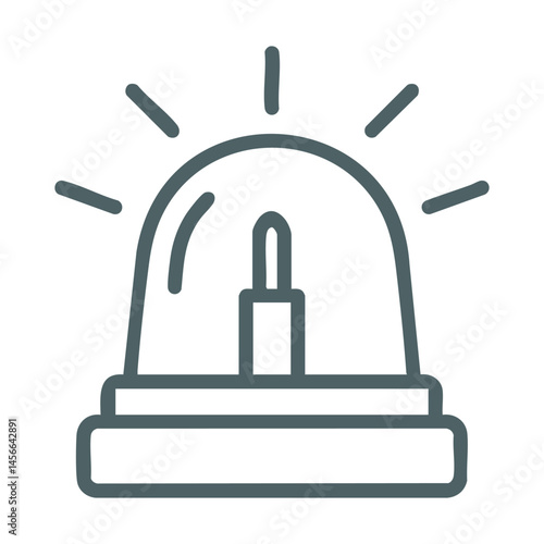 Outlined emergency siren icon in alert vector style.