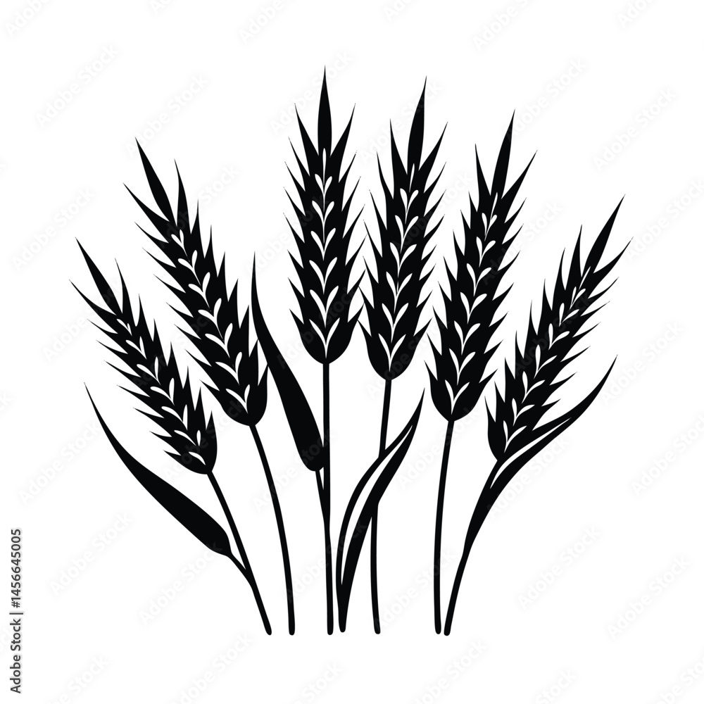 wheat seedlings on a white background vector art illustration wheat seedlings on a white background vector art illustration