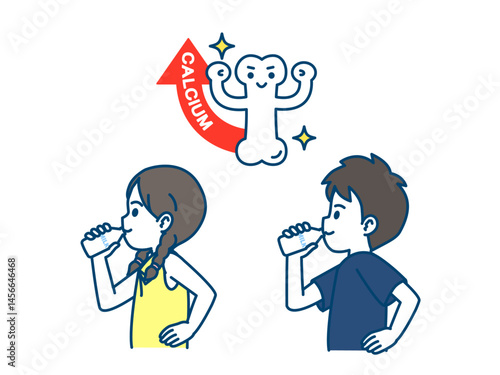 牛乳を飲む子供のイラスト