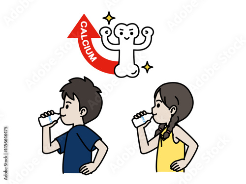 牛乳を飲む子供のイラスト