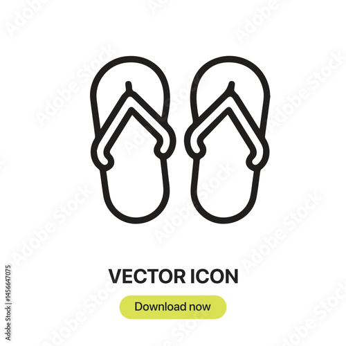 Flip Flops icon vector. Linear-style sign for mobile concept and web design. Flip Flops symbol illustration. Pixel vector graphics - Vector.	