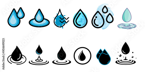 set of water drops