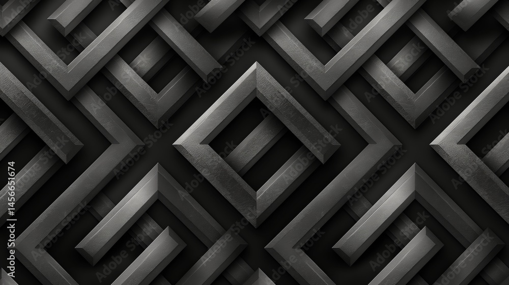 Striking geometric patterns in dark shades create an intriguing visual depth Striking geometric patterns in dark shades create an intriguing visual depth
