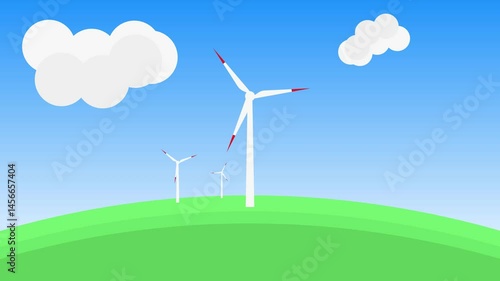 Renewable energy wind turbine wind energy green energy produce electricity from windmill to prevent global warming