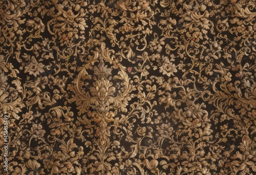 Wallpaper Mural Elegant royal floral textile; baroque scrollwork  , ornate, victorian, intricate Torontodigital.ca