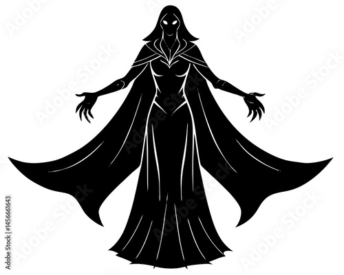 Enchantress silhouette in long cloak
