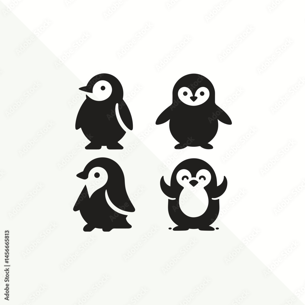 Obraz premium silhouette of cute penguin