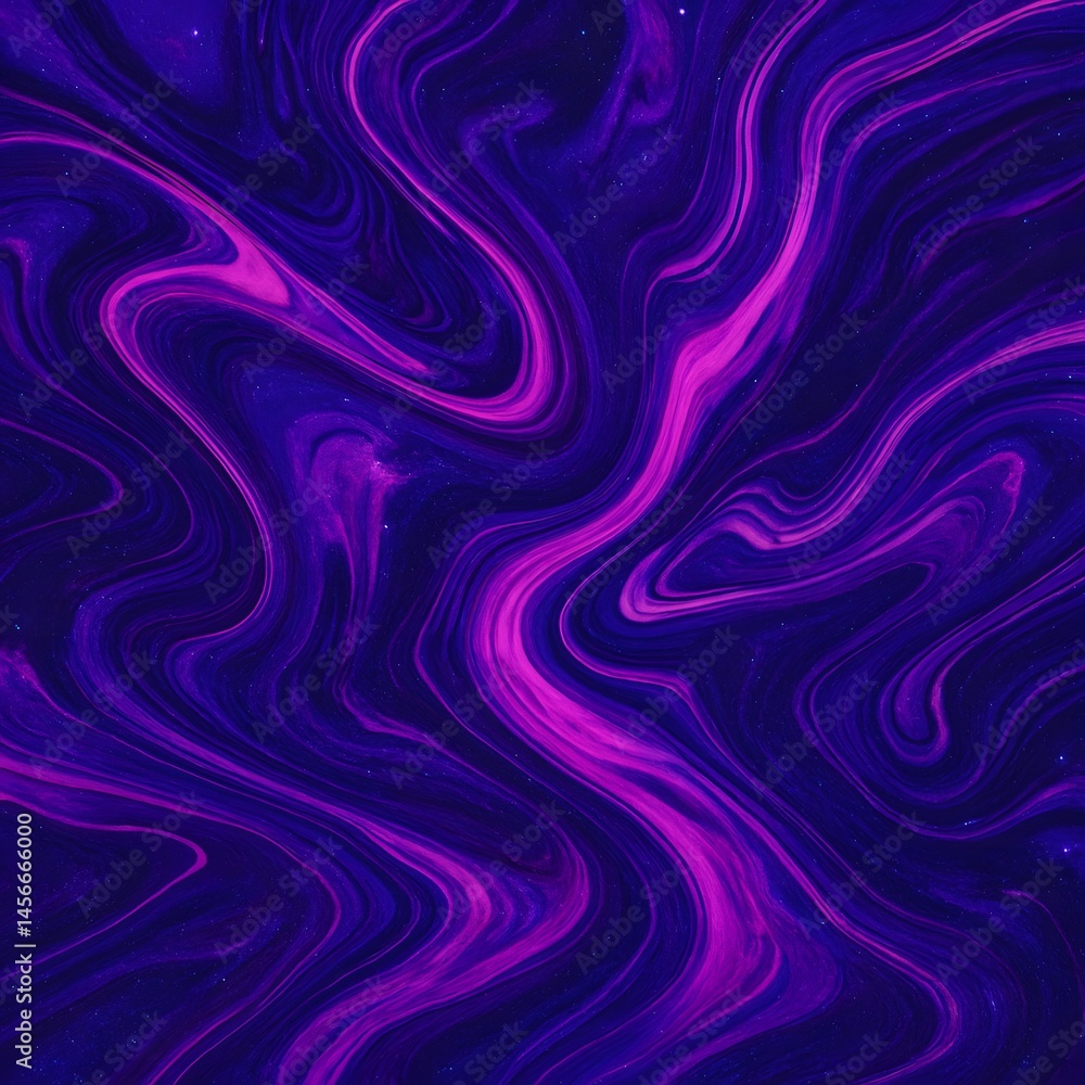 Obraz premium Vibrant Neon Purple Marble Swirl Texture Background - Abstract Fluid Flow Art