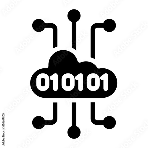 Icon of binary chip representing digital programming concept.