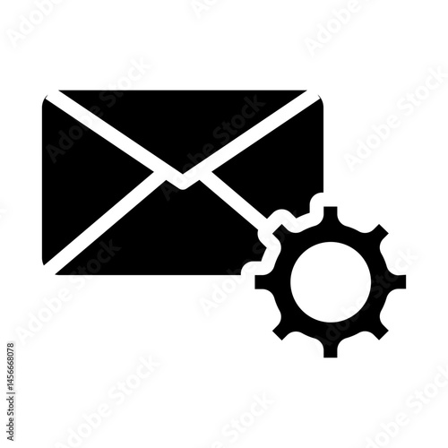 Email envelope with gear representing email configuration or automation.