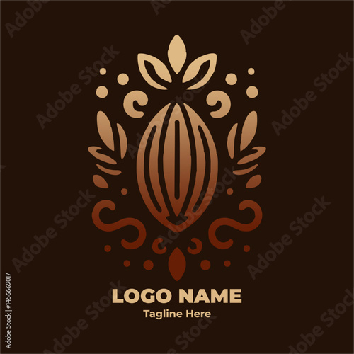 Cocoa Icon Chocolate Vector Cacao Bean Symbol Hot Chocolate Drink Beverage Illustration Minimal Flat Design Cartoon Sketch Emblem Badge Label Food Product Graphic Resources Simple Art