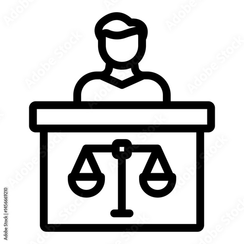Judge Vector Line Icon Design