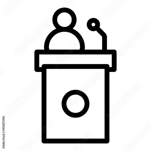 Spokesperson Vector Line Icon Design