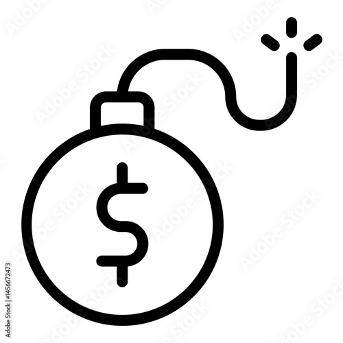 Debt Vector Line Icon Design