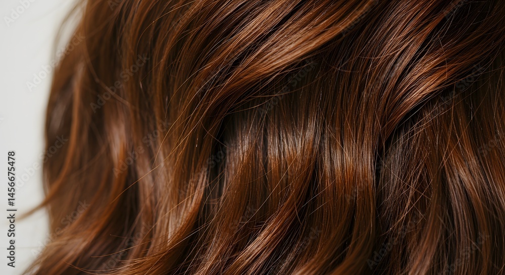 Close-up captures the elegant flow and vibrant auburn color of healthy, shiny hair in detail. Close-up captures the elegant flow and vibrant auburn color of healthy, shiny hair in detail.