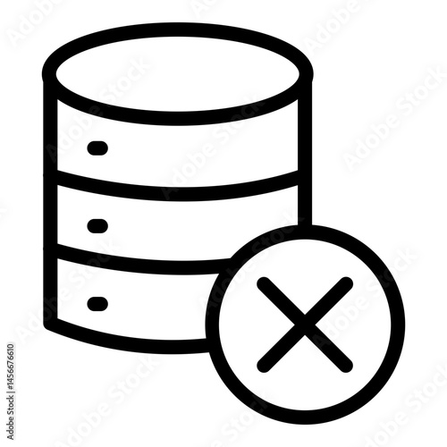 Delete Data Vector Line Icon Design