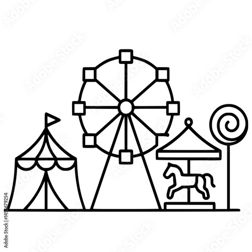 funfair vector illustration